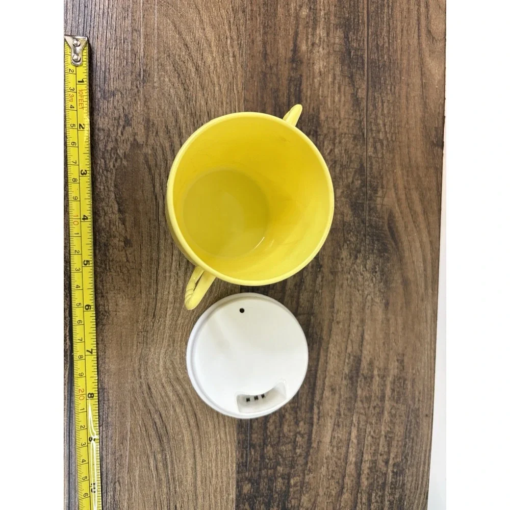 Vintage Yellow Weighted Duck Wobble Toddler Cup Handles & Lid Sanitoy 1971